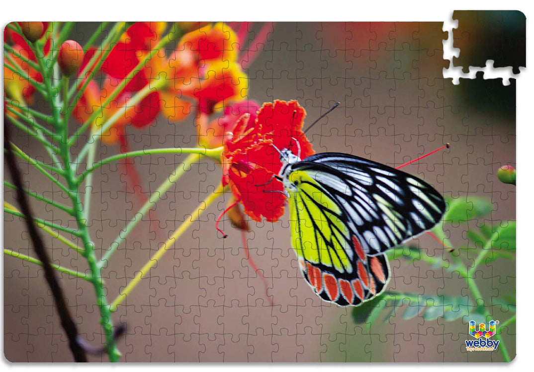 Webby Butterfly on the Flower Wooden Jigsaw Puzzle, 252 pieces