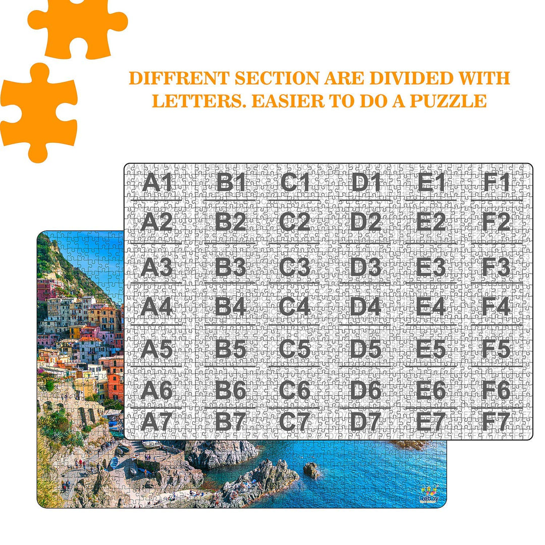 Webby Cinque Terre Wooden Jigsaw Puzzle, 1000 Pieces