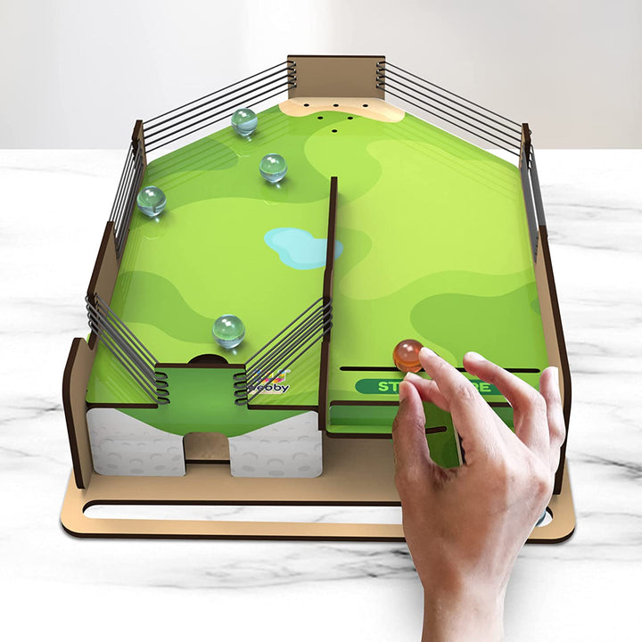 Webby DIY Wooden Golf Pool Game with Marble