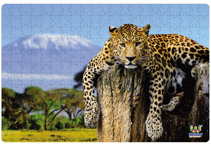 Webby Leopard Sitting on a Tree Jigsaw Puzzle, 252 pieces