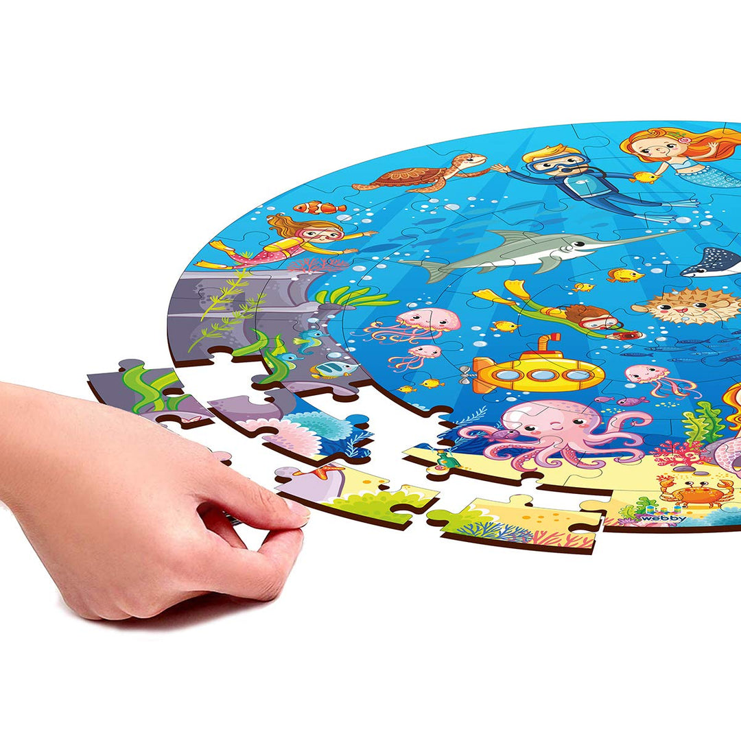 Webby Wooden Jigsaw Puzzles for Kids, 60 Pcs
