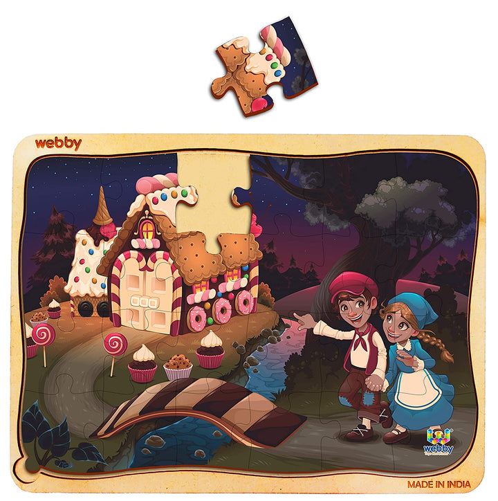 Webby Hensel & Gretel Wooden Jigsaw Puzzle, 24pcs, Multicolor