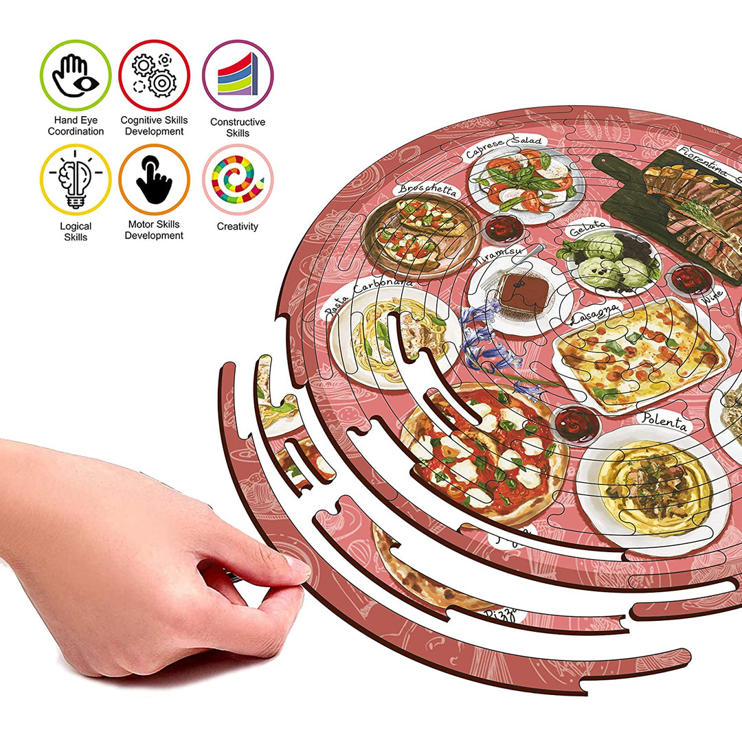 Webby Noozles Food Wooden Puzzle, 70 Pcs
