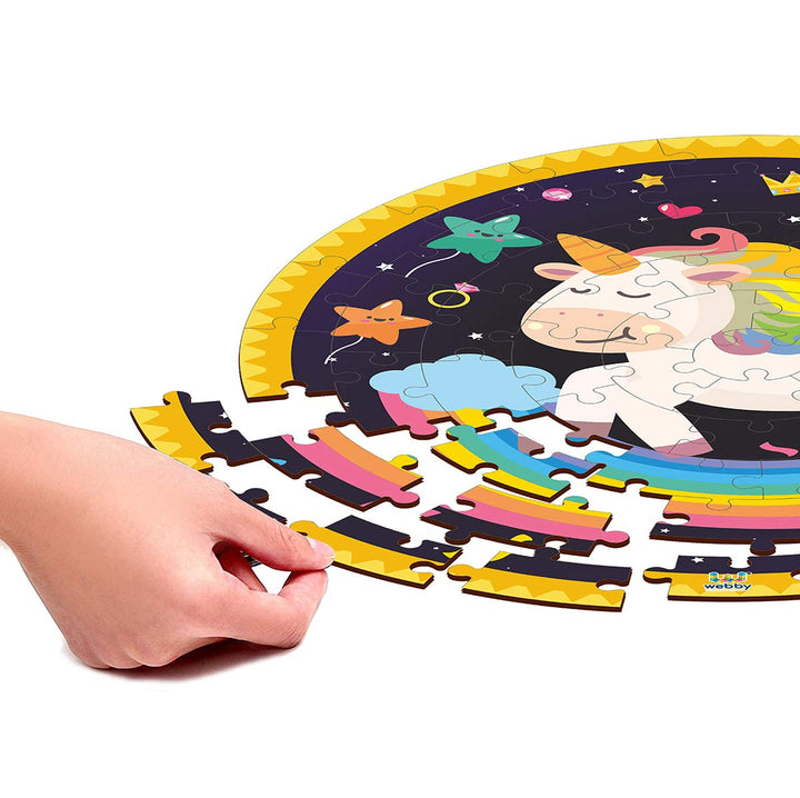 Webby Wooden Jigsaw Puzzles for Kids, 60 Pcs