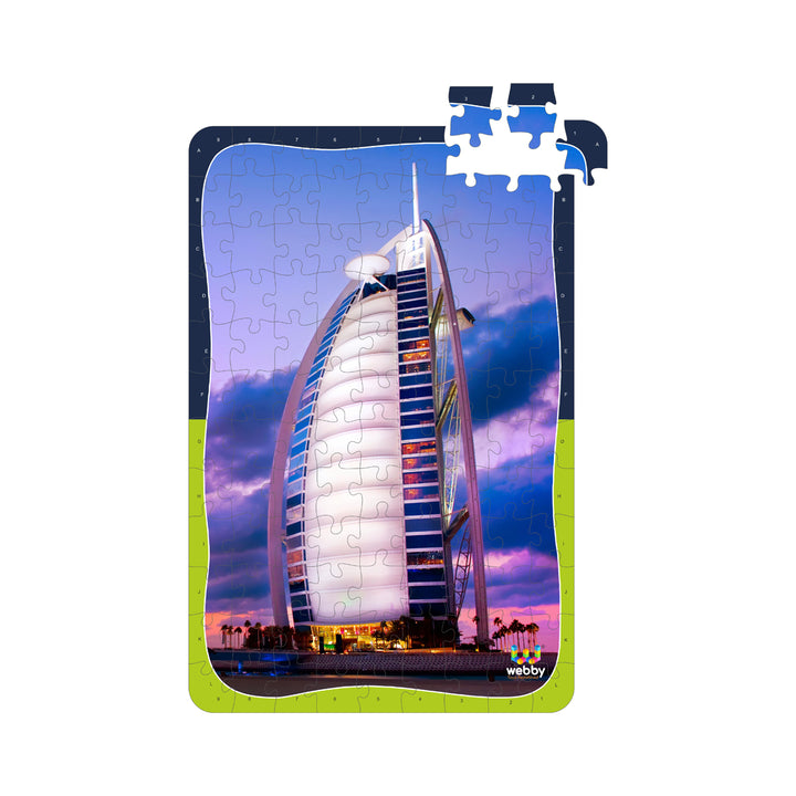 Webby Burj AL Arab Wooden Jigsaw Puzzle, 108 Pieces, Multicolor