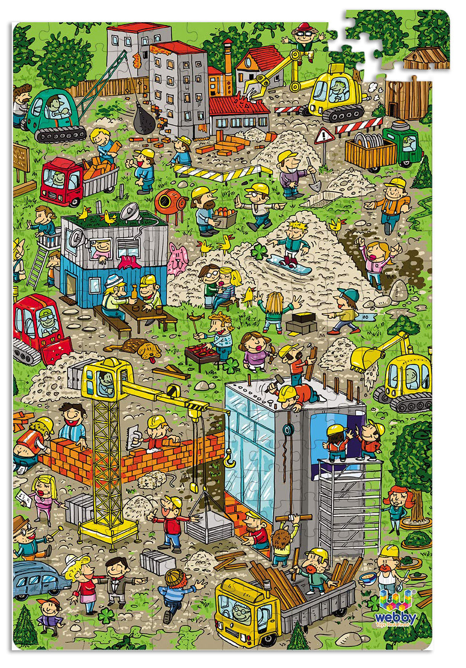 Webby Construction Site Illustration Jigsaw Puzzle, 252 pieces