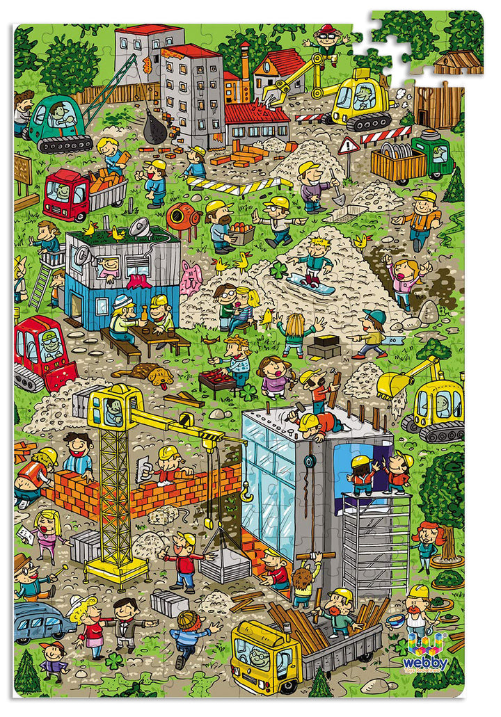 Webby Construction Site Illustration Jigsaw Puzzle, 252 pieces