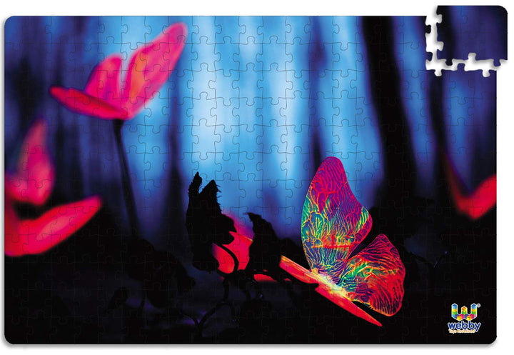 Webby Glowing Insects in the Forest Wooden Jigsaw Puzzle, 252 pieces