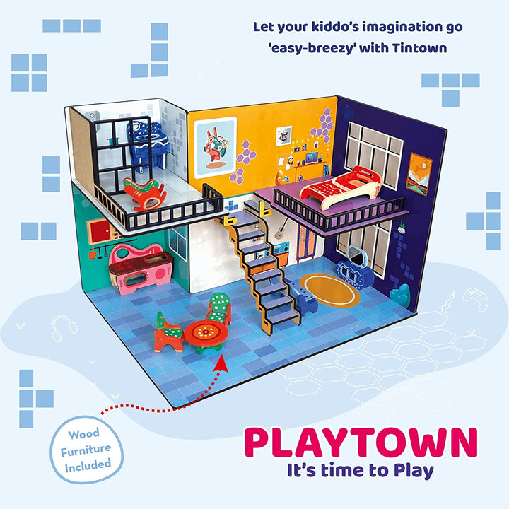 Webby DIY Play Town Wooden Doll House