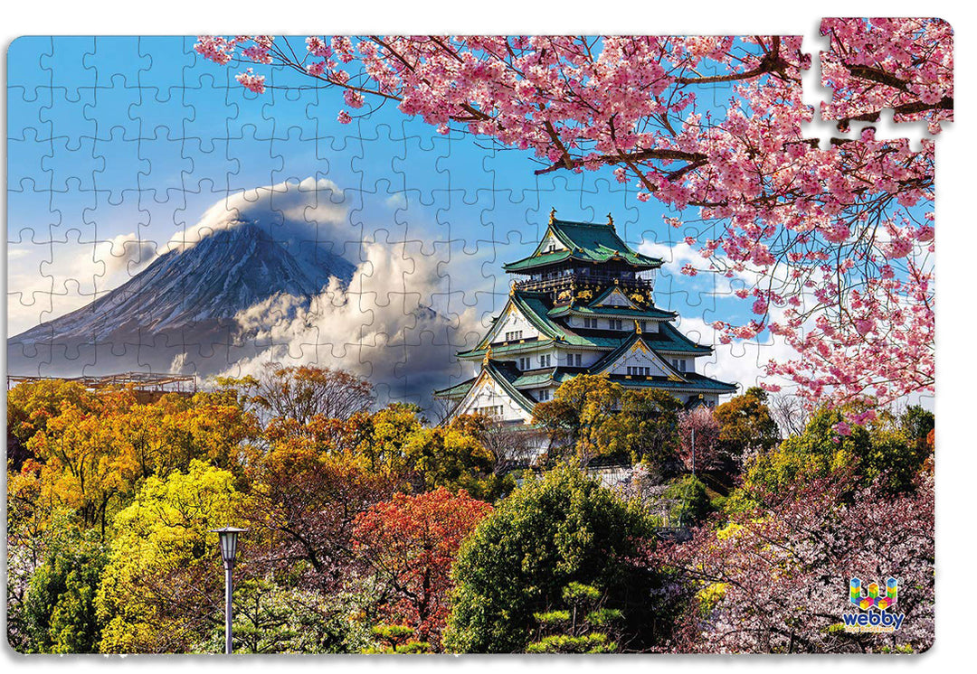 Webby Osaka Castle with Mount Fuji Jigsaw Puzzle, 252 pieces