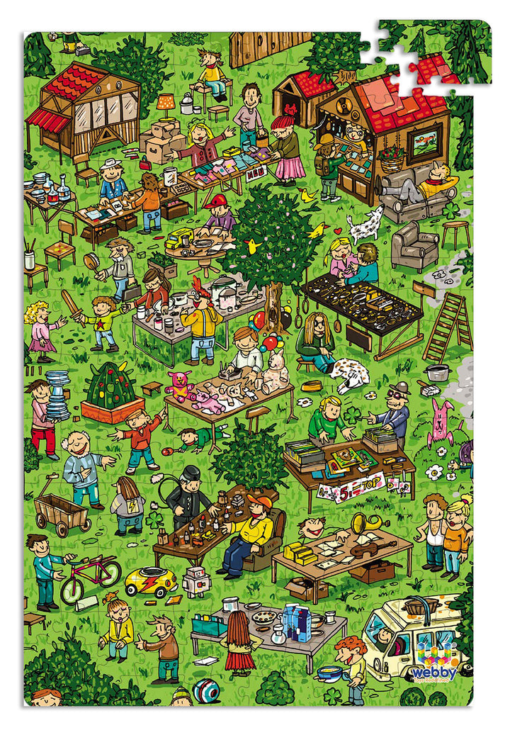 Webby Flea Market Illustration Jigsaw Puzzle, 252 pieces