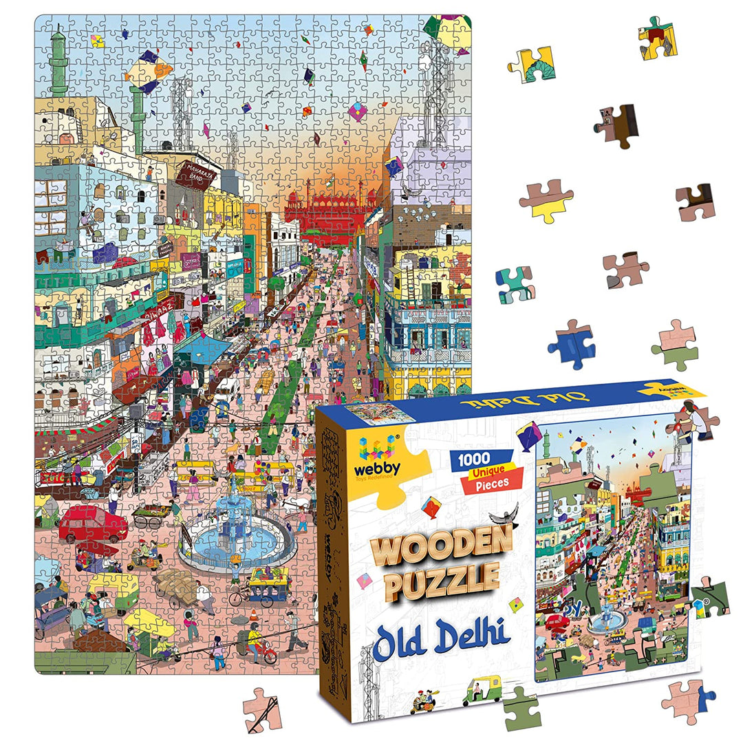 Webby Old Delhi Wooden Jigsaw Puzzle, 1000 Pieces