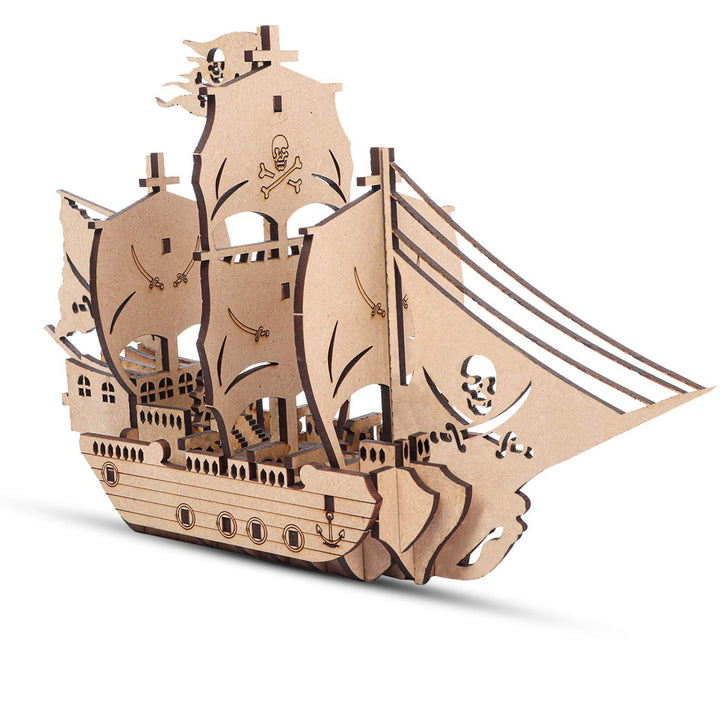 Webby 3D Wooden Pirate Ship Puzzle - 15 Pieces