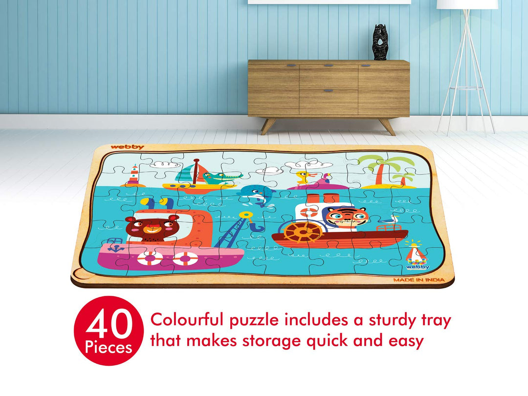 Webby Kiddy Ocean Wooden Floor Puzzle, 40 Pcs