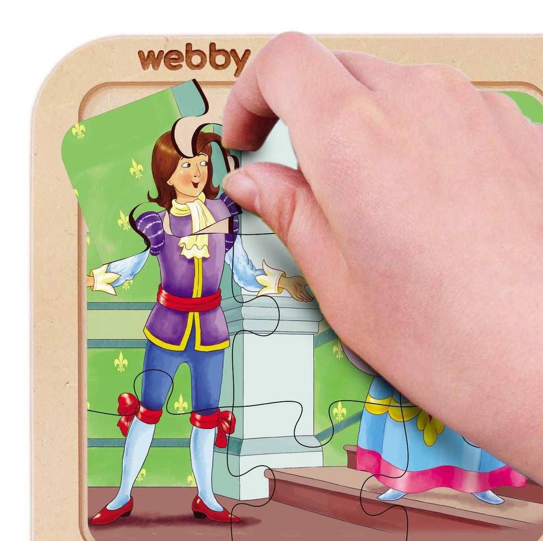 Webby 4 in 1 Wooden Cinderella Puzzle Toy, 36 Pcs