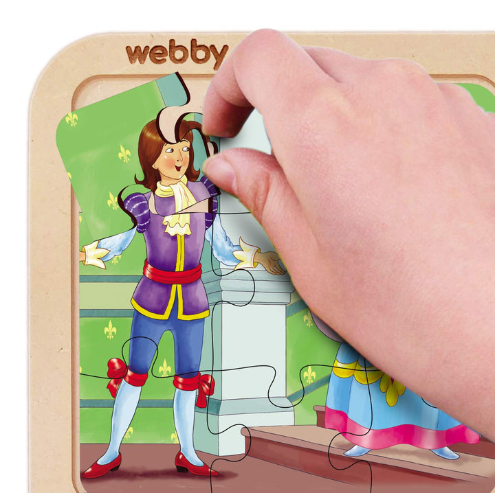 Webby 4 in 1 Wooden Cinderella Puzzle Toy, 36 Pcs