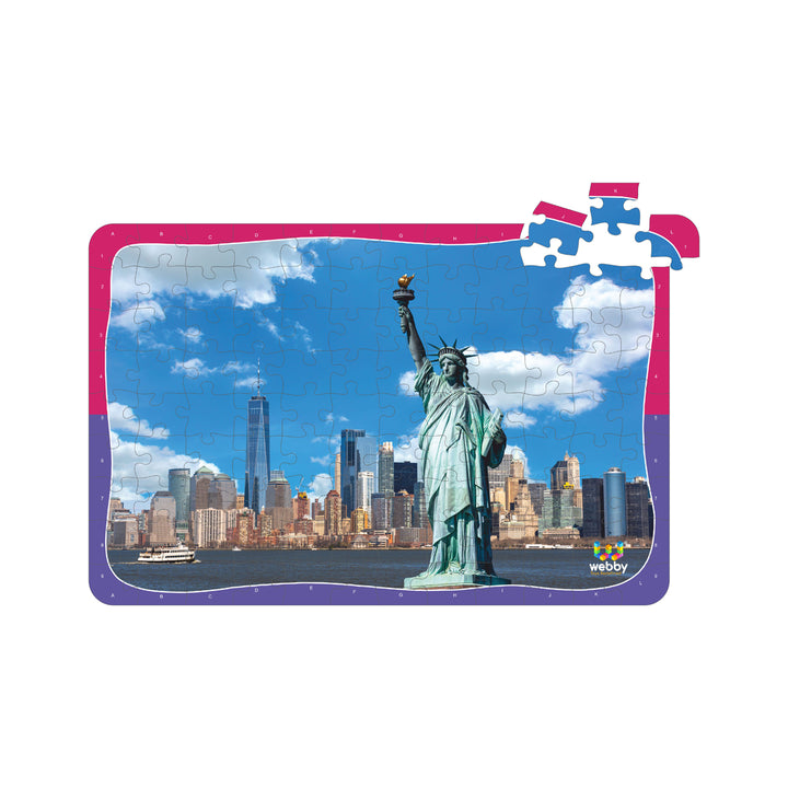 Webby Statue of Liberty Wooden Jigsaw Puzzle, 108 Pieces - Multicolor