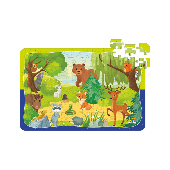 Webby Wild Animals Wooden Jigsaw Puzzle, 108 Pieces