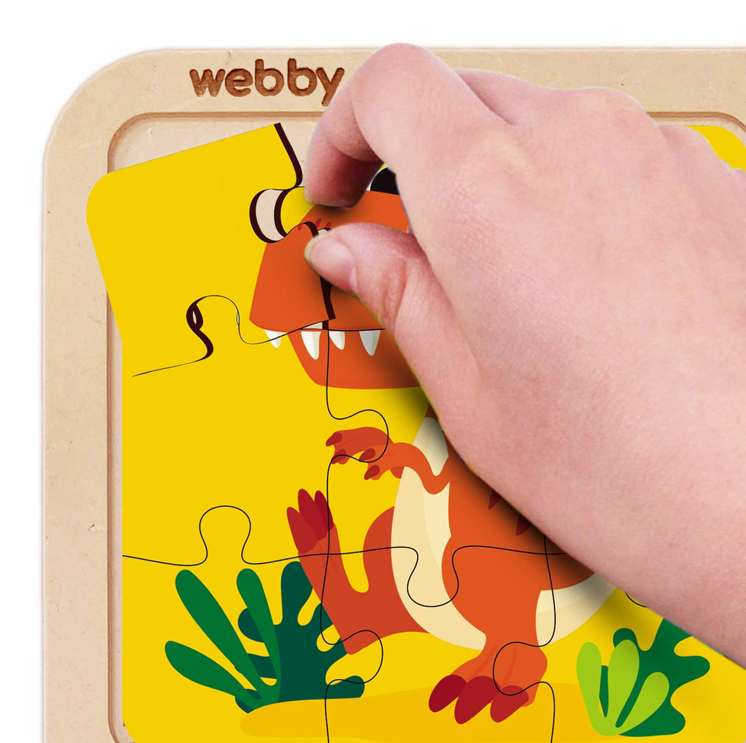 Webby 4 in 1 Dinosaur Wooden Puzzle Toy, 36 Pcs
