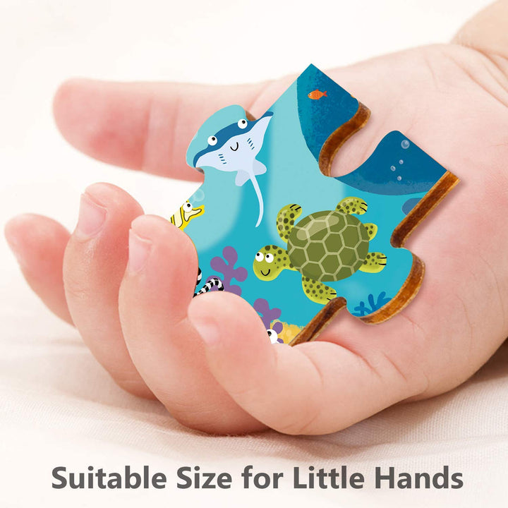 Webby Underwater Wooden Floor Puzzle, 40 Pcs