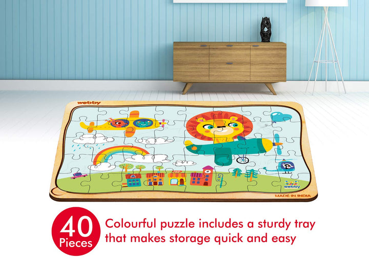 Webby Kiddy Flight Wooden Floor Puzzle, 40 Pcs