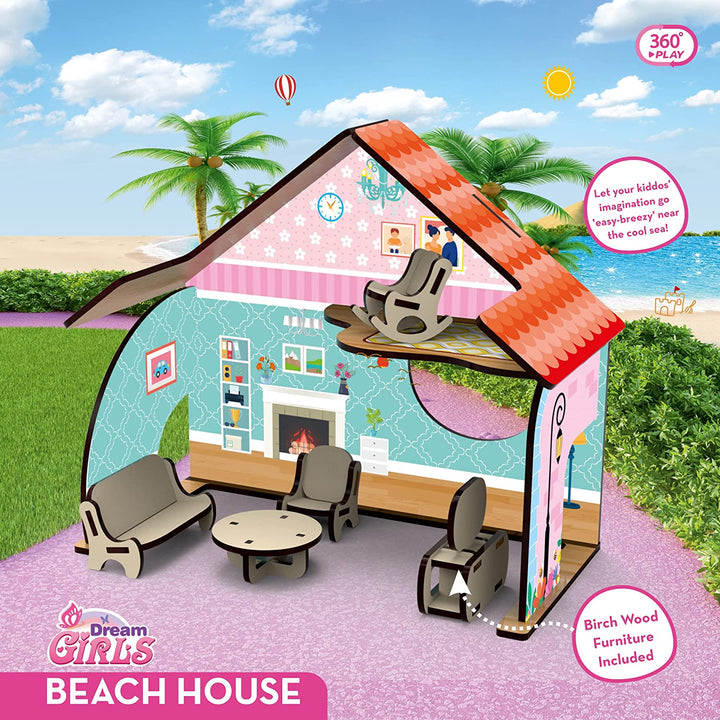 Webby Dream Girl Beach House Wooden Doll House