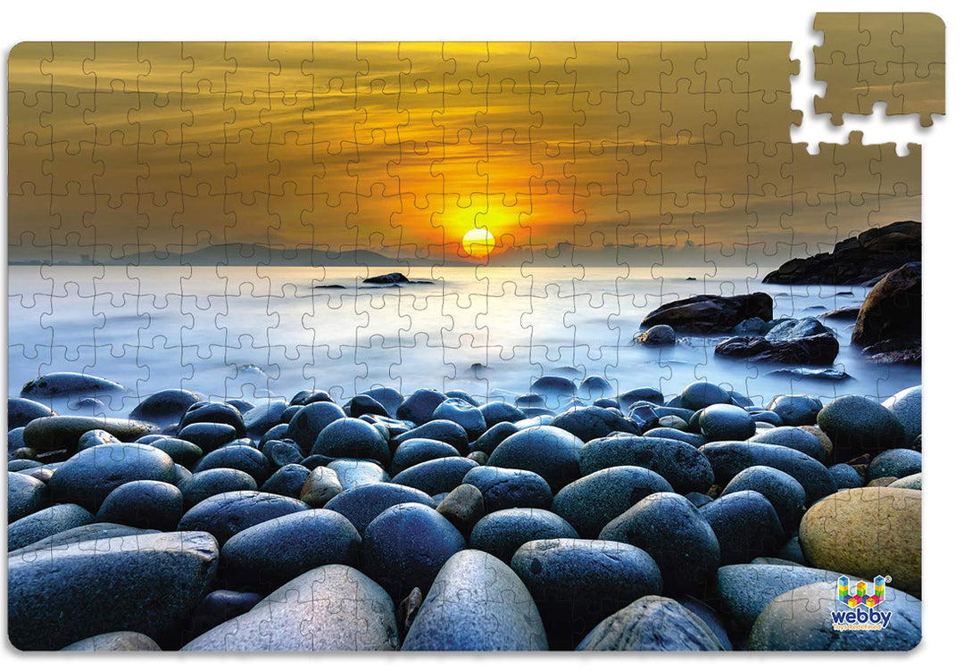 Webby Beautiful Sunrise at Rock Beach Wooden Jigsaw Puzzle, 252 pieces