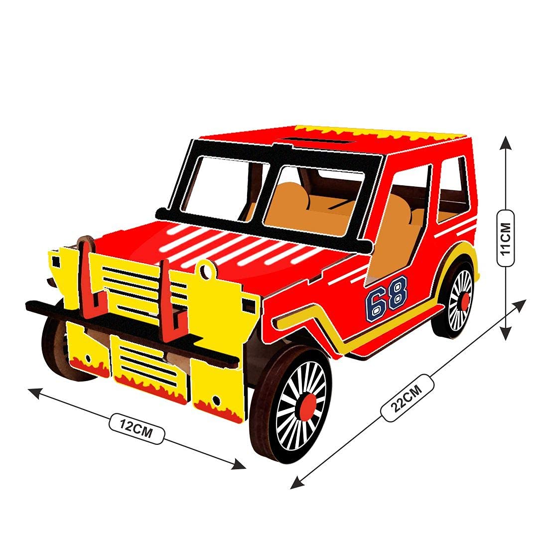 Webby DIY Build & Paint Wooden Movable Car