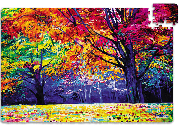 Webby Colourful Autumn Forest Painting Jigsaw Puzzle, 252 pieces