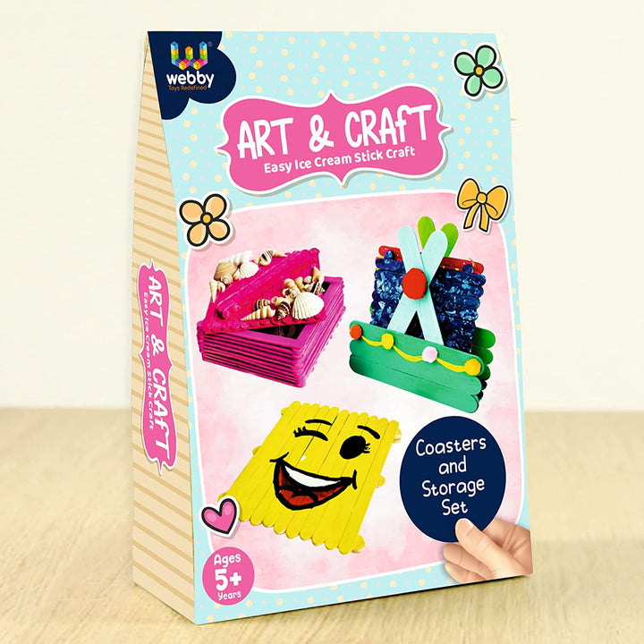 Webby DIY Art and Craft Wooden Coaster & Storage Box