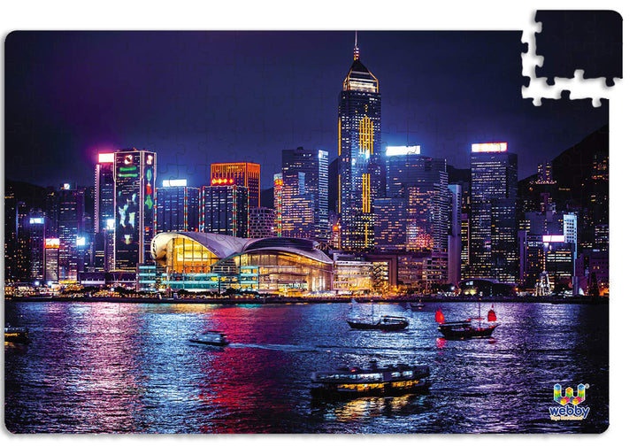 Webby Hong Kong Night View Wooden Jigsaw Puzzle, 252 pieces
