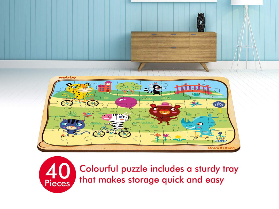 Webby Kiddy Park Wooden Floor Puzzle, 40 Pcs