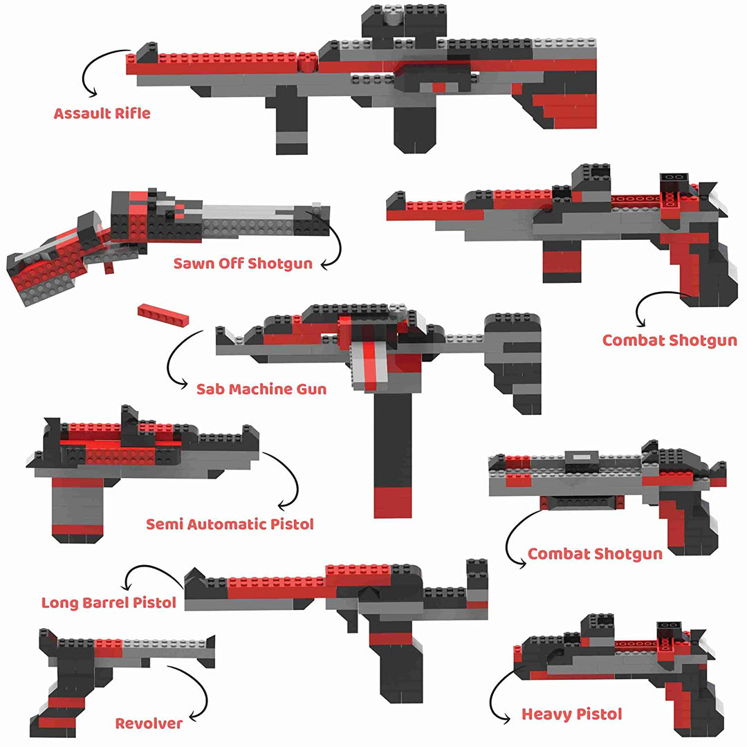 Webby 10 in 1 Guns ABS Blocks Kit (118 Pcs)
