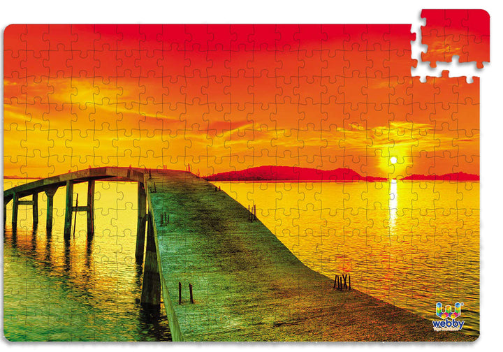 Webby Sunset Over the Sea Wooden Jigsaw Puzzle, 252 pieces