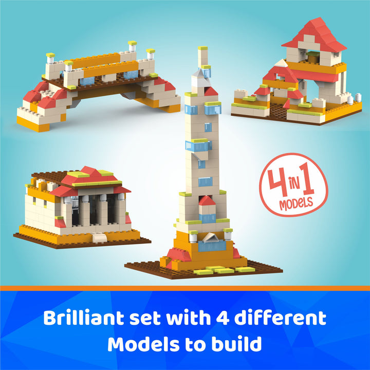 Webby 4 in 1 Young Designer ABS Blocks Kit, 161 Pcs
