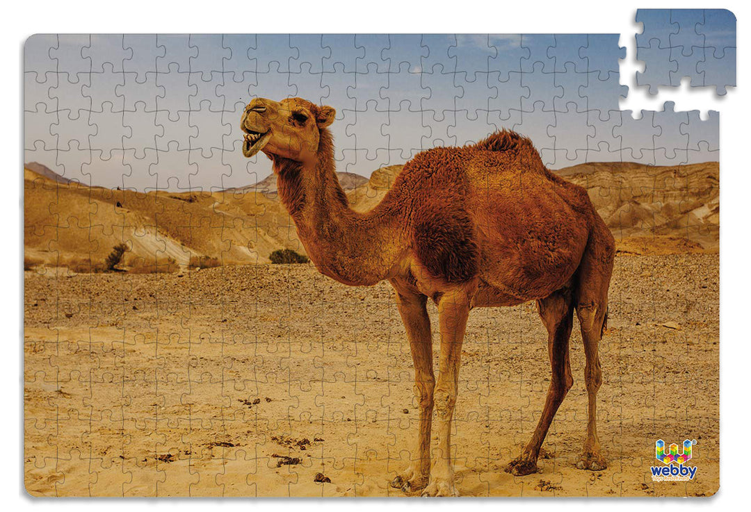Webby Camel in the Desert Wooden Jigsaw Puzzle, 252 pieces