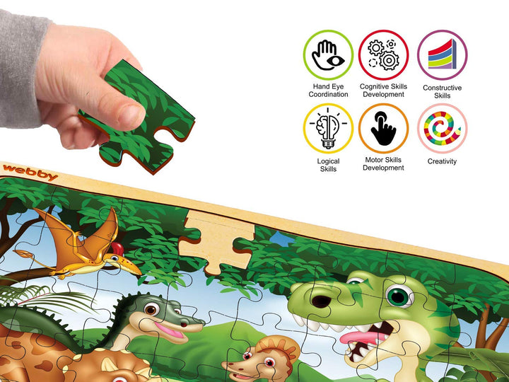 Webby Dinosaur Wooden Floor Puzzle, 40 Pcs