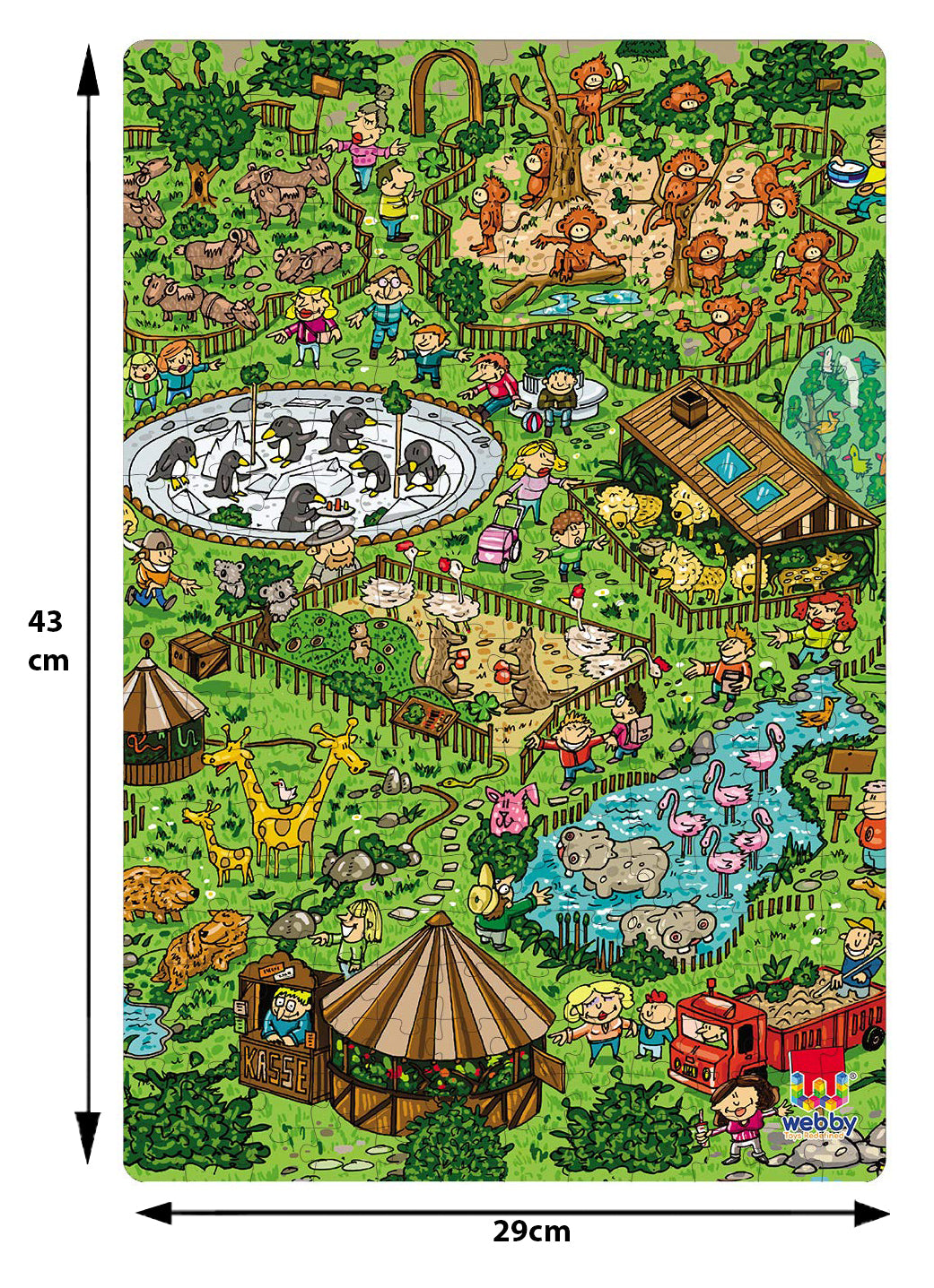 Webby City Zoo Illustration Jigsaw Puzzle, 252 pieces