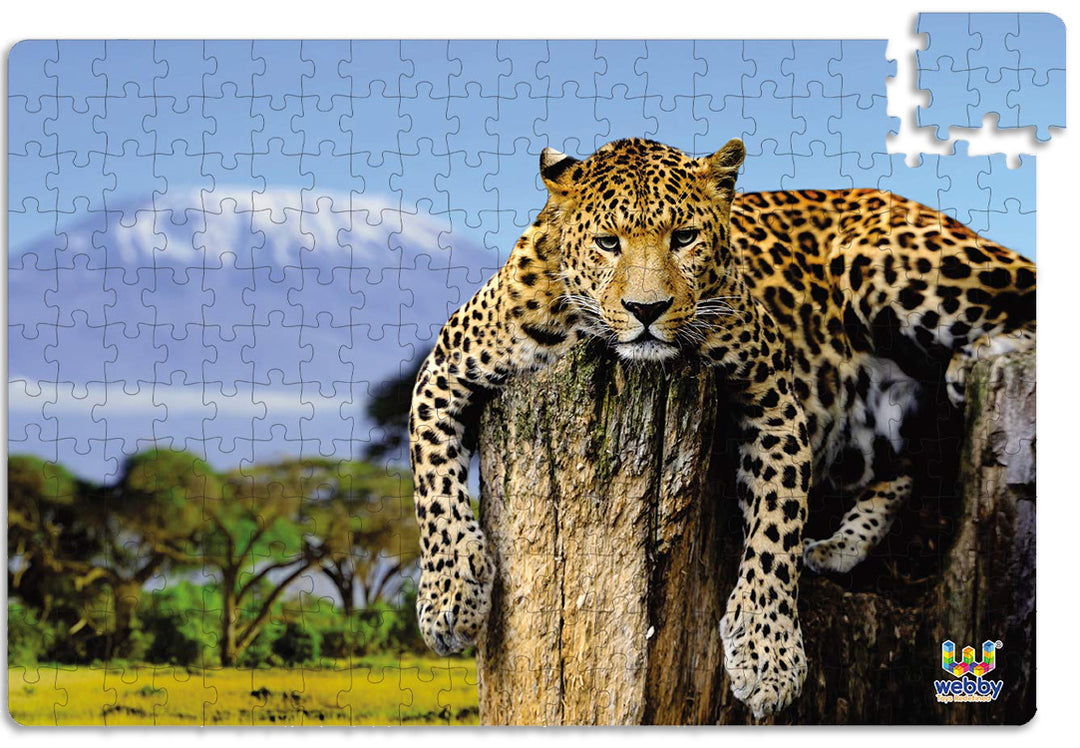 Webby Leopard Sitting on a Tree Jigsaw Puzzle, 252 pieces