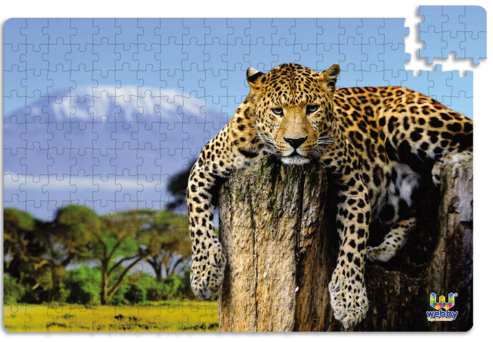 Webby Leopard Sitting on a Tree Jigsaw Puzzle, 252 pieces