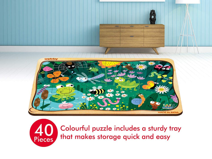 Webby Amazing Bugs Wooden Jigsaw Puzzle, 40Pcs
