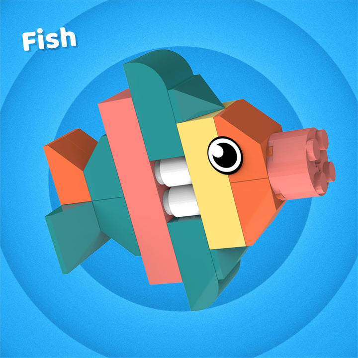 Webby 4 in 1 Water Animals ABS Building Blocks Kit, 67 Pcs