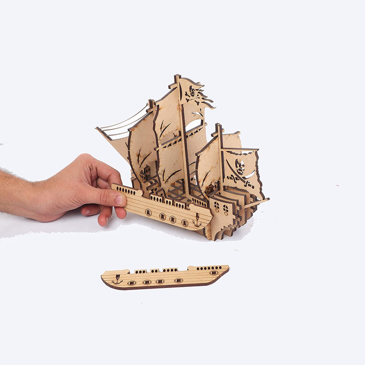 Webby 3D Wooden Pirate Ship Puzzle - 15 Pieces