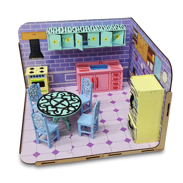 Webby Pre-Assembled Paint Your Kitchen Furniture Wooden Dollhouse
