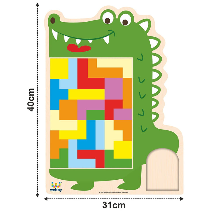Webby Wooden Alligator Tetris Brain Teaser Puzzle