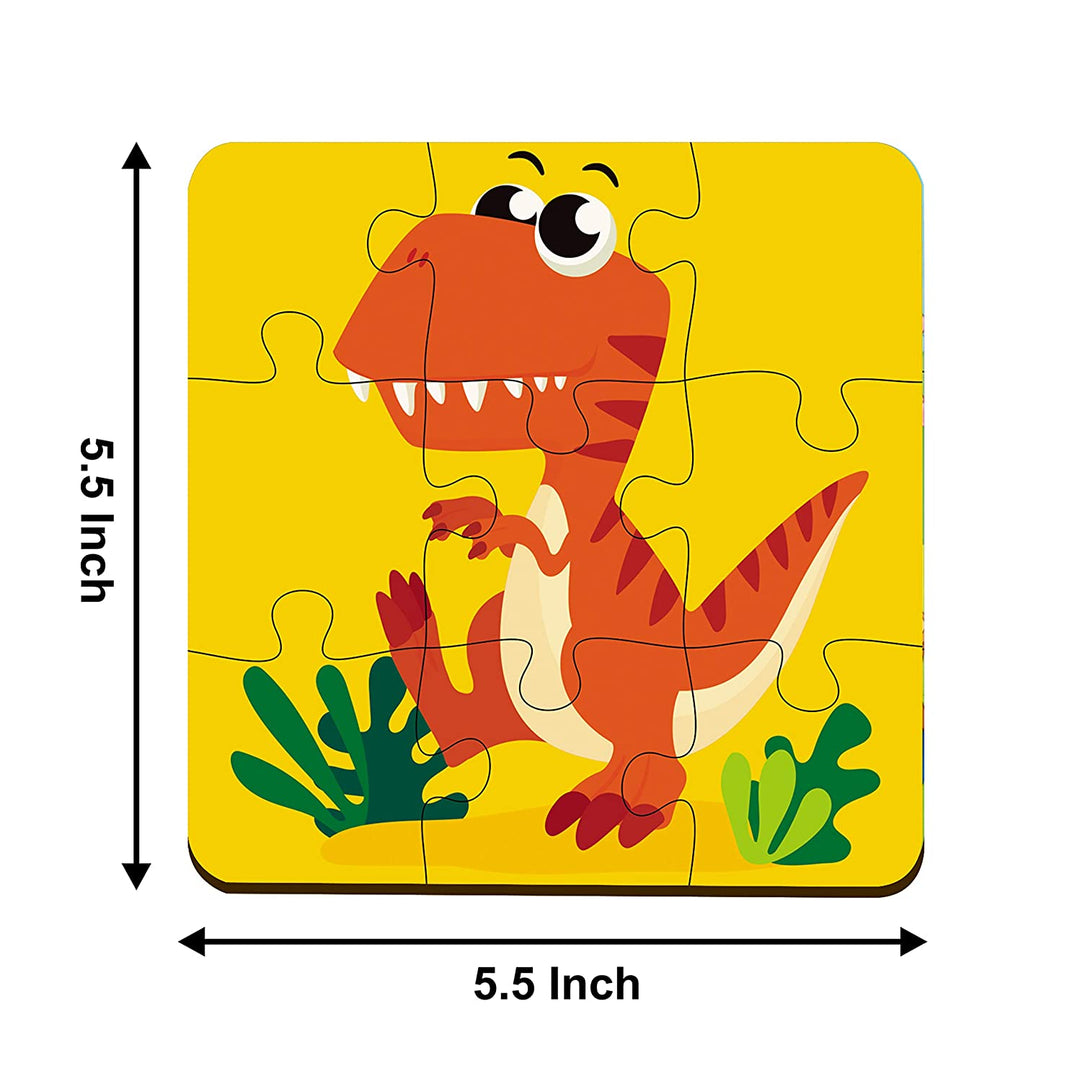 Webby 4 in 1 Dinosaur Wooden Puzzle Toy, 36 Pcs