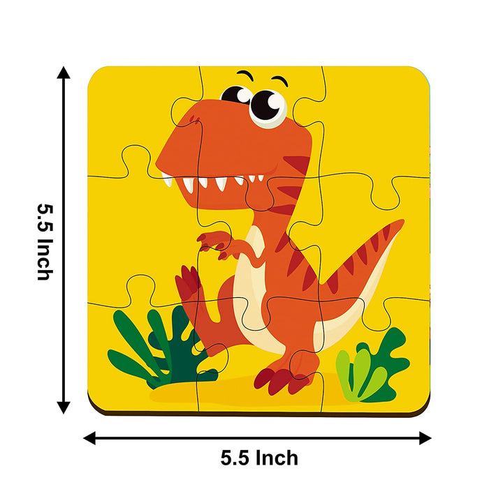 Webby 4 in 1 Dinosaur Wooden Puzzle Toy, 36 Pcs