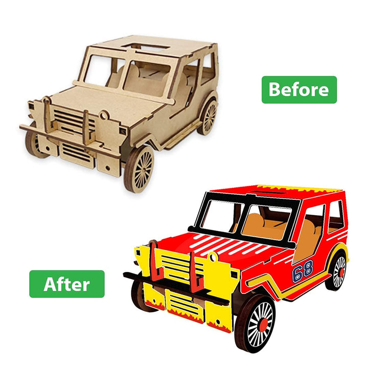 Webby DIY Build & Paint Wooden Movable Car