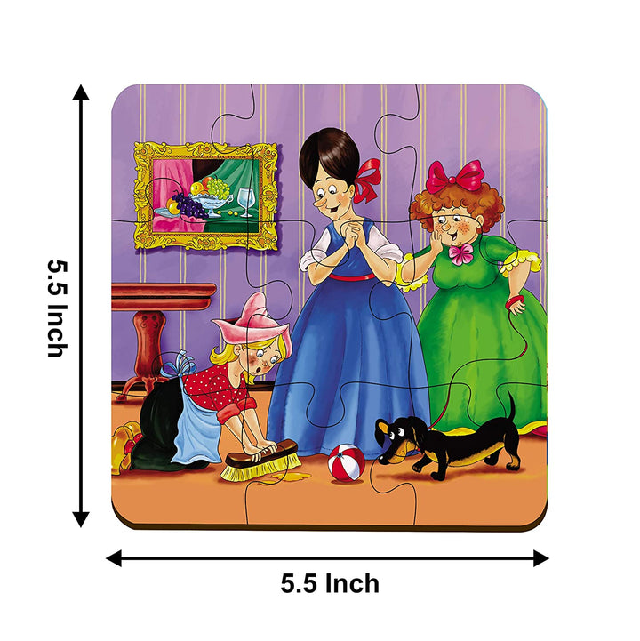 Webby 4 in 1 Wooden Cinderella Puzzle Toy, 36 Pcs