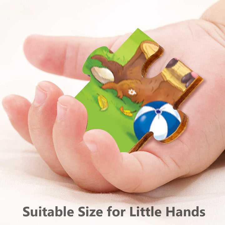 Webby 4 in 1 The Three Little Pigs Wooden Puzzle Toy, 36 Pcs